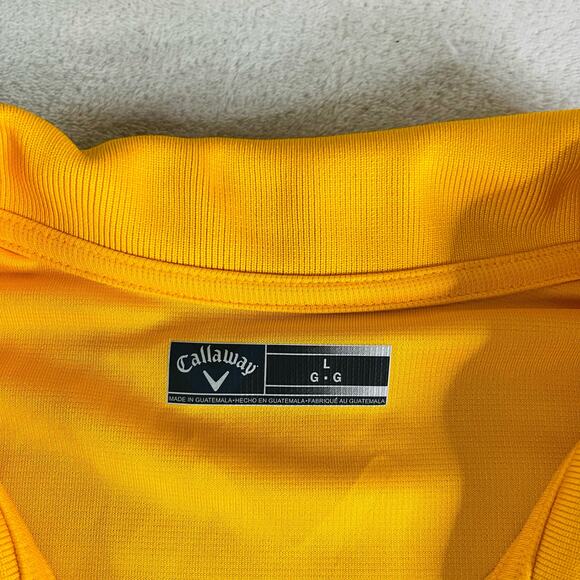 Callaway Golf Polo Shirt Men's‎ Large Orange Micro Texture Lightweight Polyester - Picture 2 of 9
